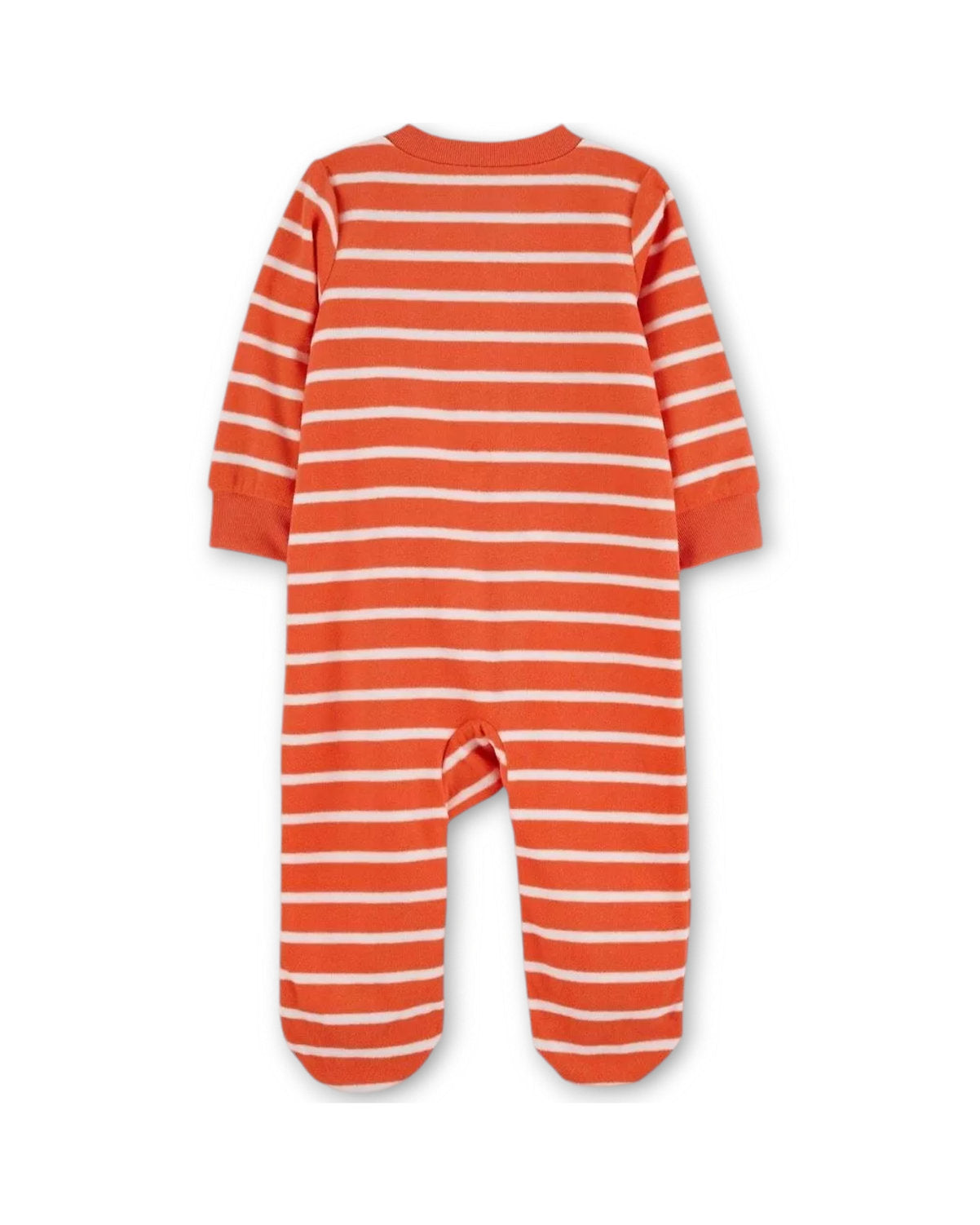 Carter's pijama halloween calabaza pie cerrado doble zipper tela polar - Talla 6 meses