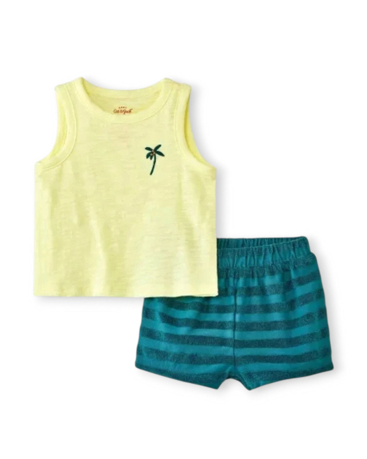 Cat & Jack conjunto short verde camiseta sin mangas - Talla 0a3m 3a6m