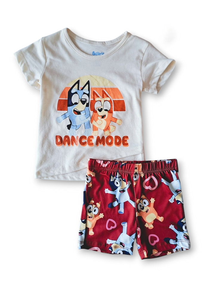 Bluey conjunto short y camiseta blanca - Talla 2T 3T