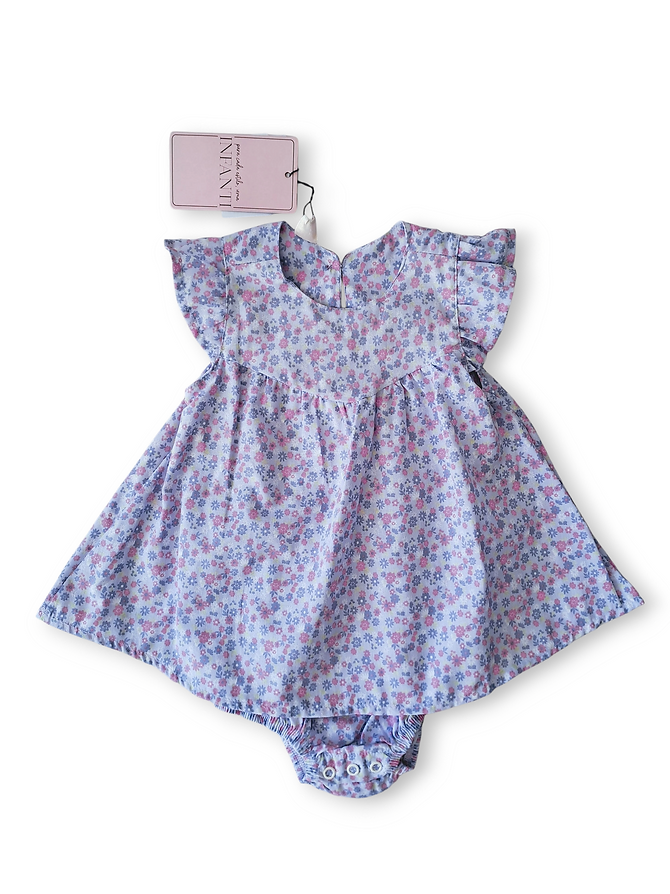 Infanti vestido/bodysuit lila flores - Talla 3a6m
