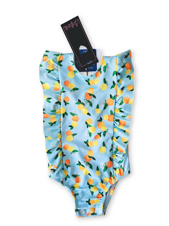 Infanti traje de baño entero limon - Talla 6a9m