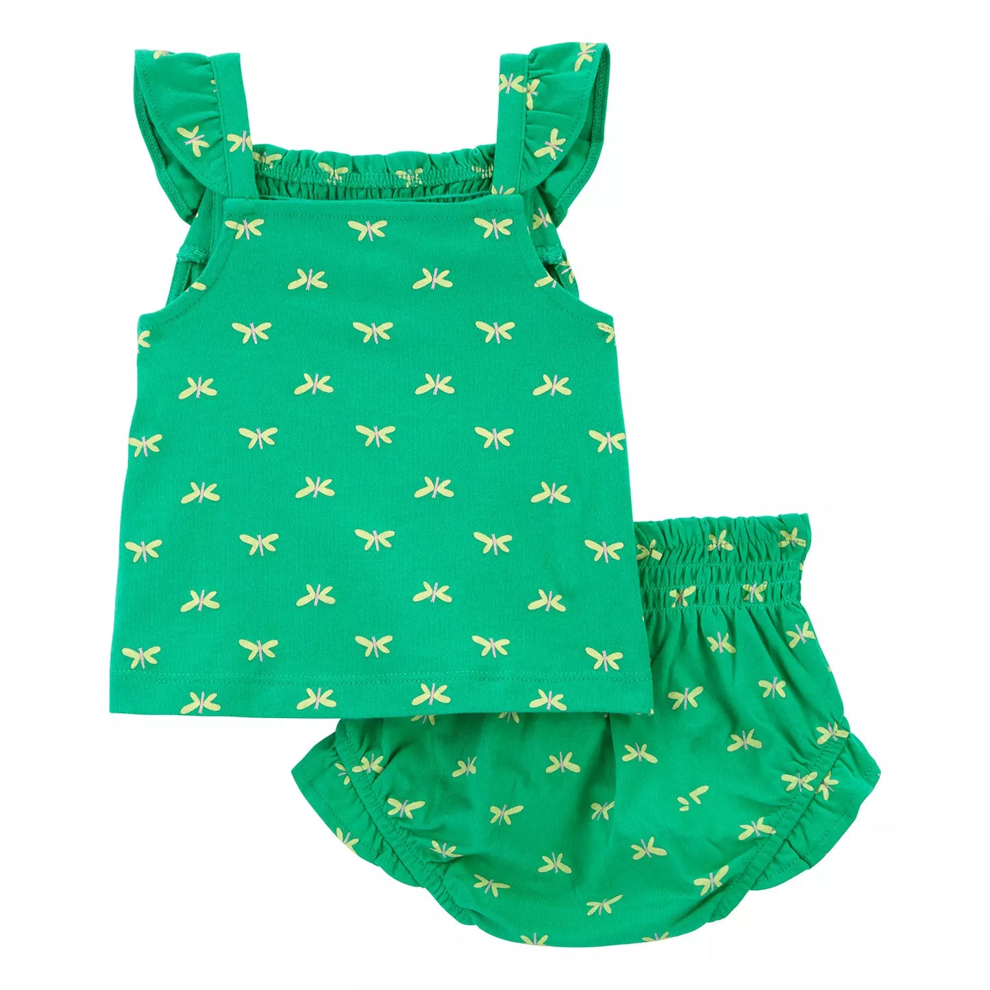 Carter's Set 3 piezas calzón y blusa verde y blusa lima - Talla 18m