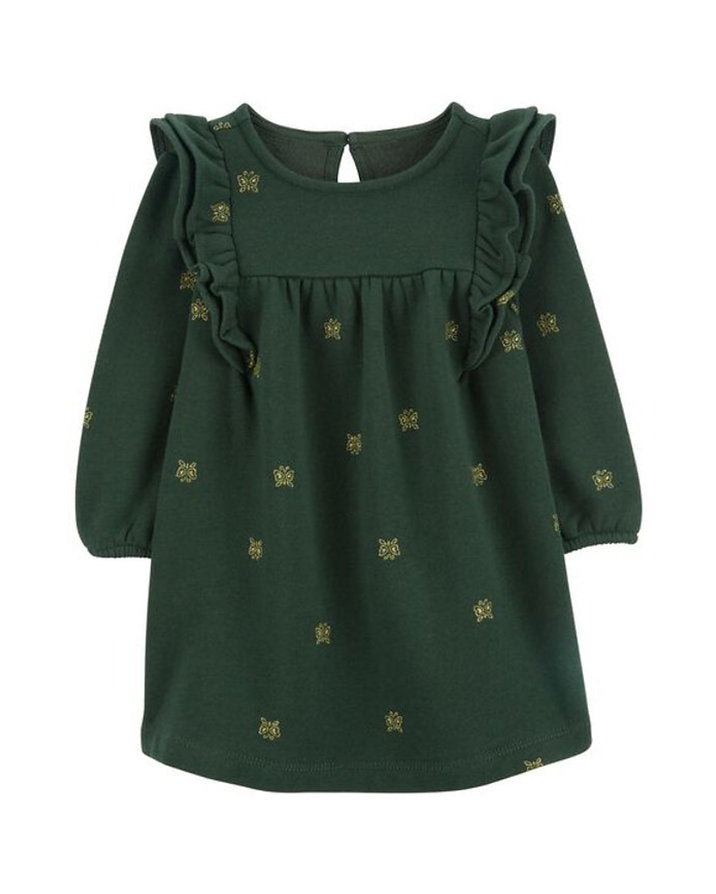 Carters Vestido verde mariposas con calzón - Talla 18 meses