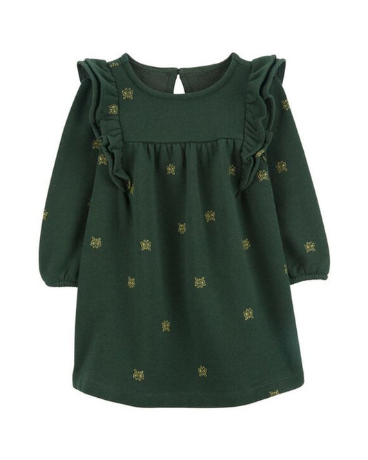 Carters Vestido verde mariposas con calzón - Talla 18 meses