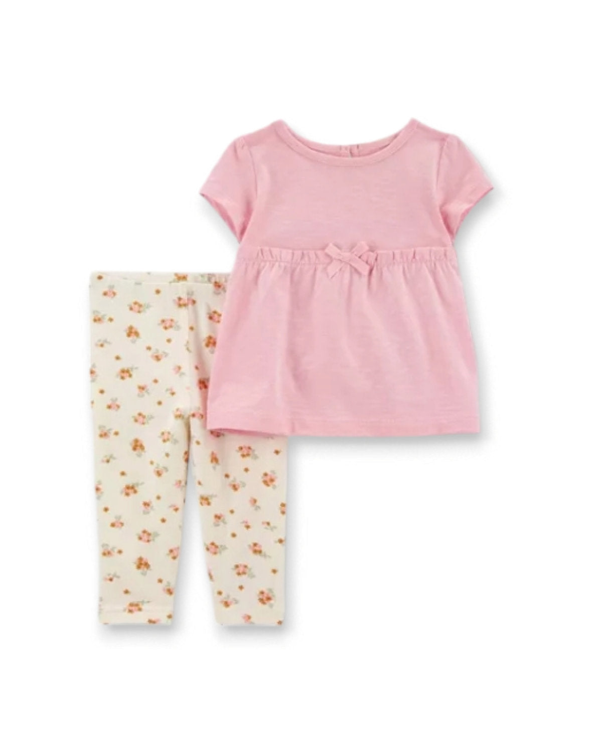 Carter's conjunto legging floreado y blusa rosa - Talla 6 meses