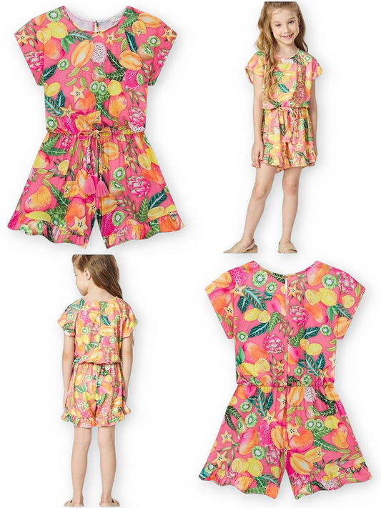 Infanti romper rosa frutal - Talla 4T y 8