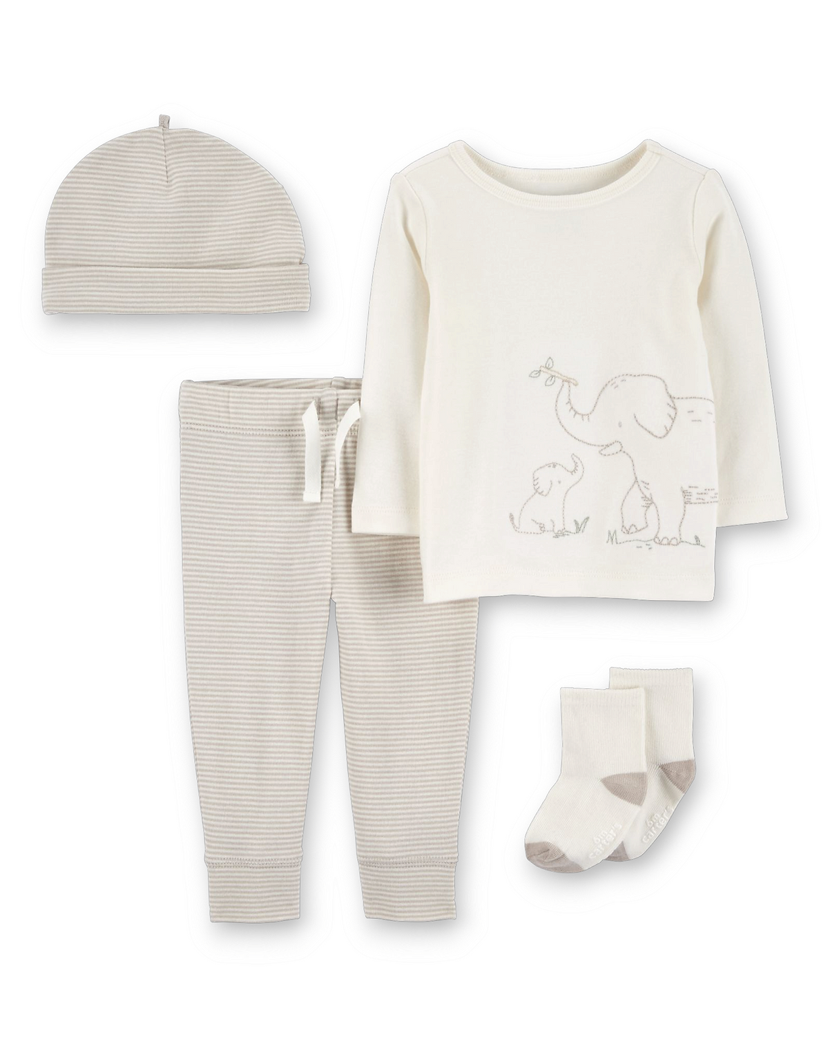 Carter's salida de hospital 4 piezas elefante neutro - Talla Recién nacido