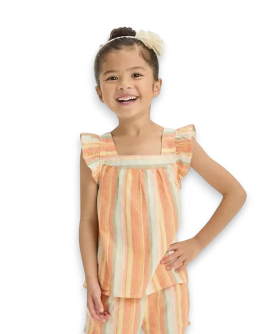 Oshkosh conjunto 2 piezas naranja rayas - Talla 18 meses