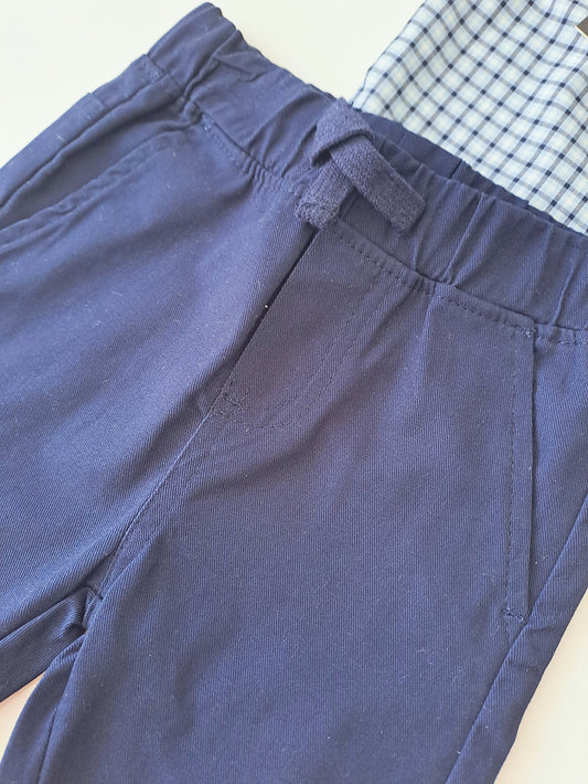 Ben Sherman conjunto pantalon azul camisa manga corta - Talla 12m 18m