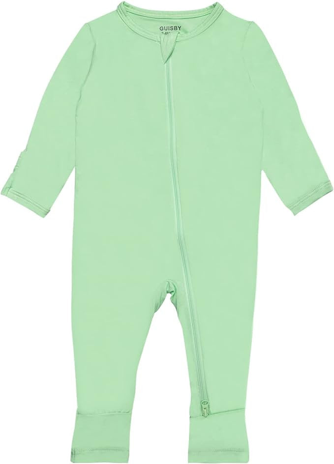 Guisby set 2 pijamas cierre tela rayón bambú - Talla 12a18 meses