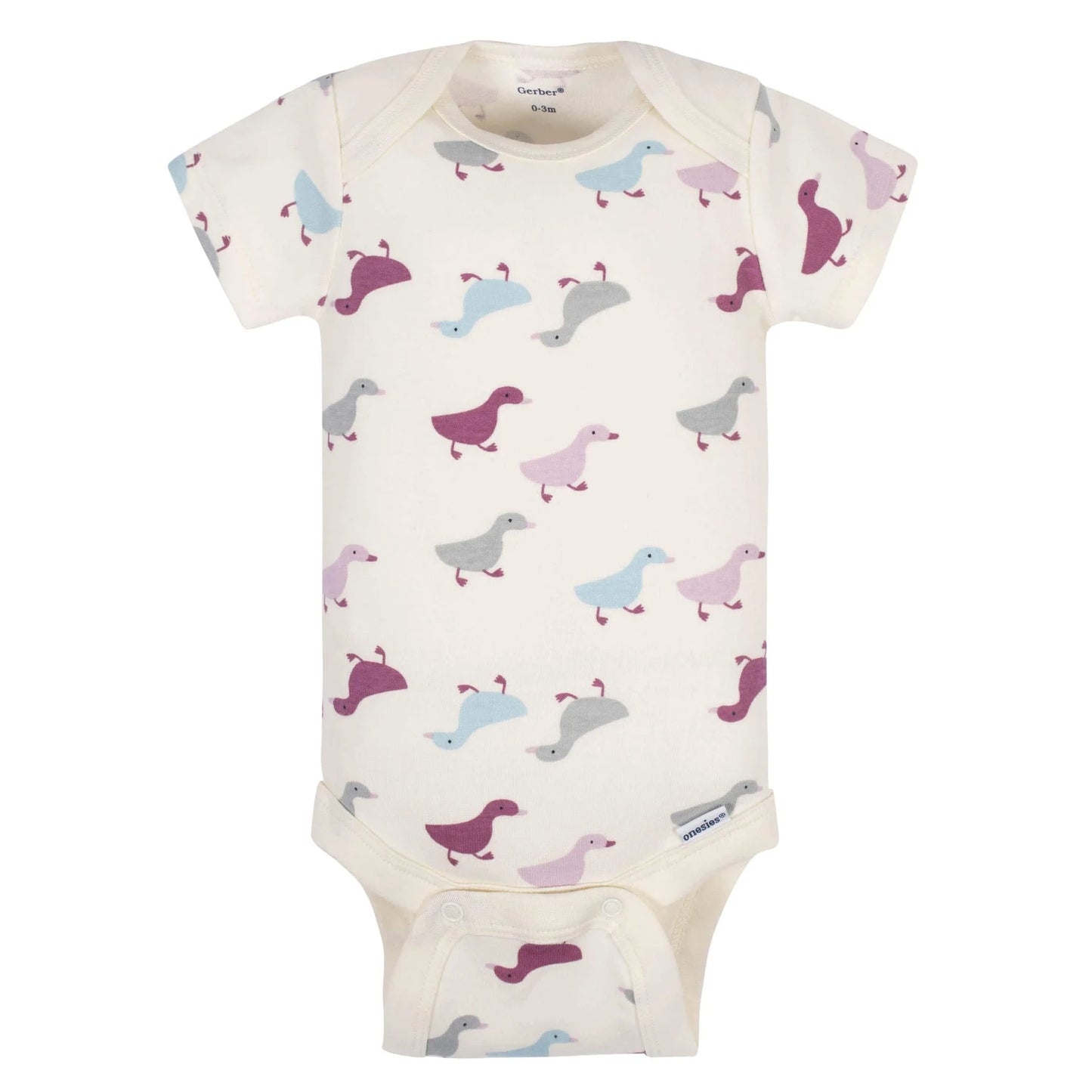 Gerber set 5 mamelucos manga corta patos - Talla 6a9m 12m