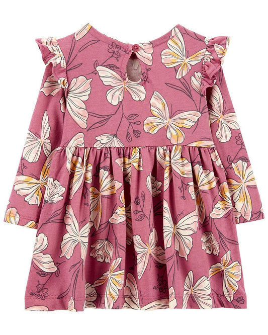 Carters vestido rosa mariposa  - Talla 9m