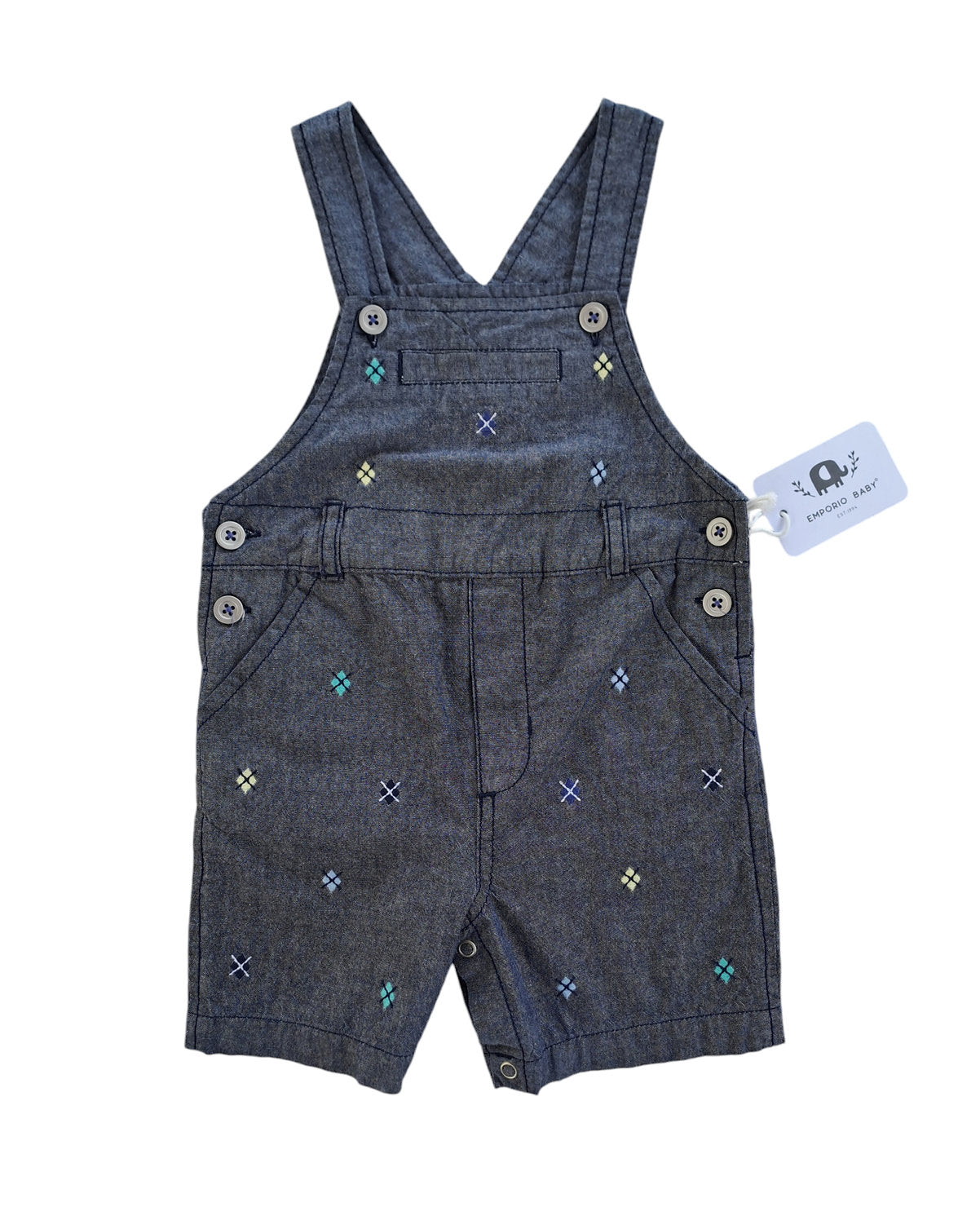 Overall corto gris - Talla 12 meses