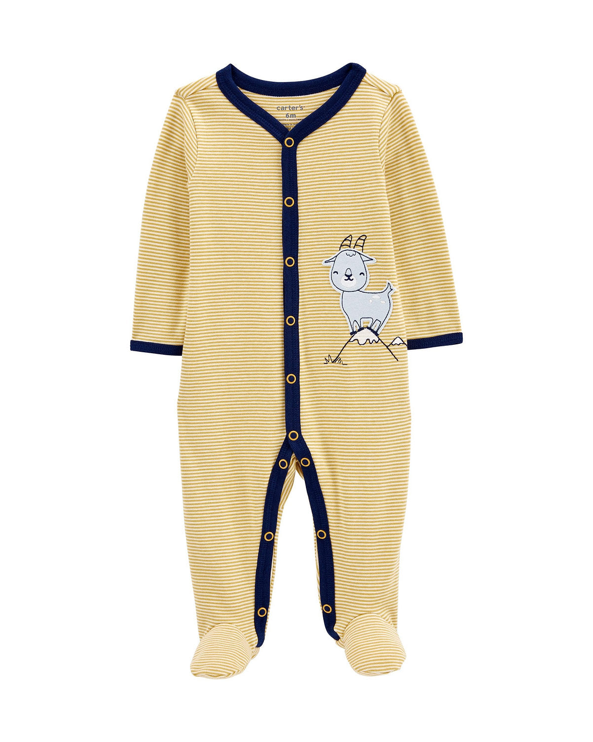 Carter's pijama amarilla cabra botones pie cerrado - Talla 6 meses