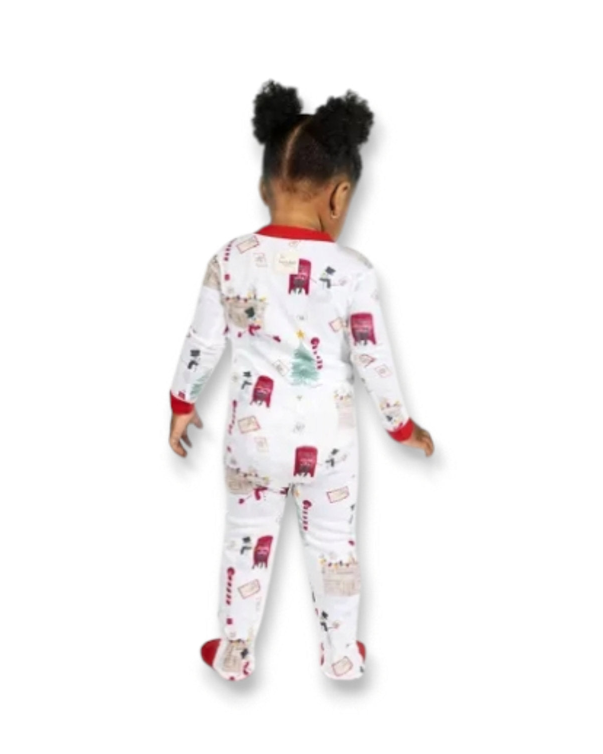 Burt's Bees Baby pijama blanca navidad pie cerrado zipper - Talla 18 meses