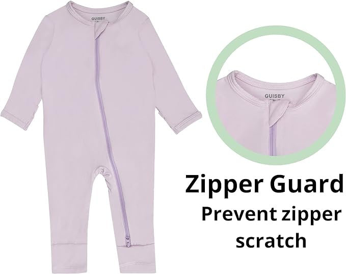 Guisby set 2 pijamas cierre tela rayón bambú - Talla 12a18 meses