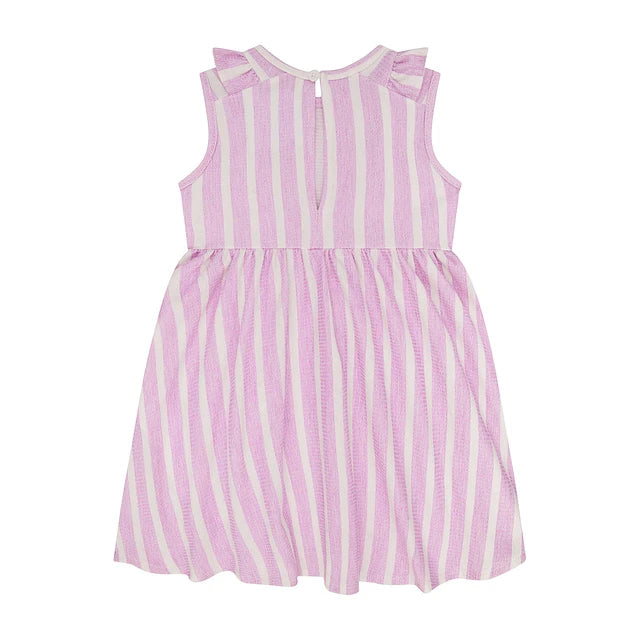 Infanti vestido lila rayas con calzon - Tallas 3a6m