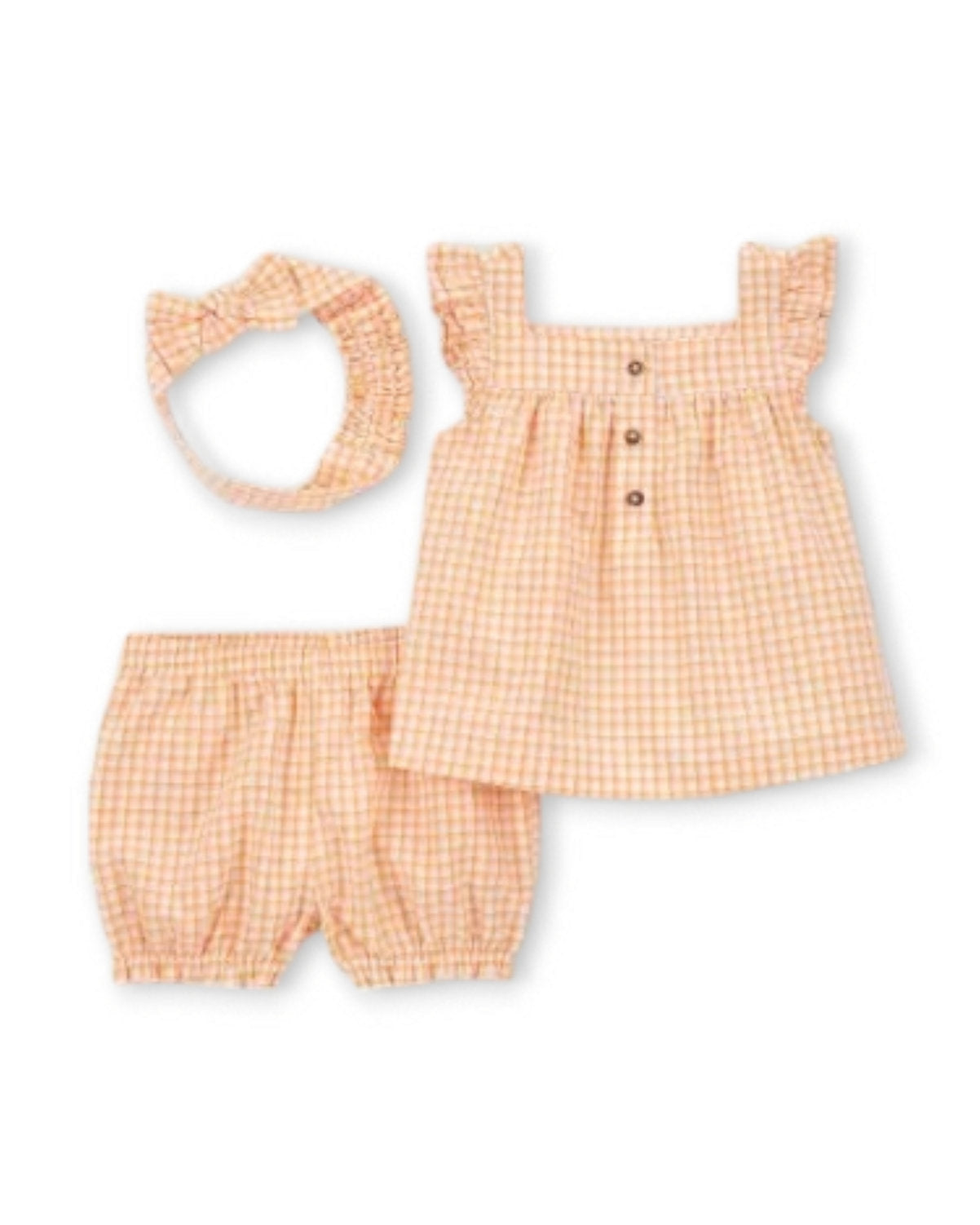 Carter's conjunto 3 piezas short blusa y diadema - Talla 6 meses