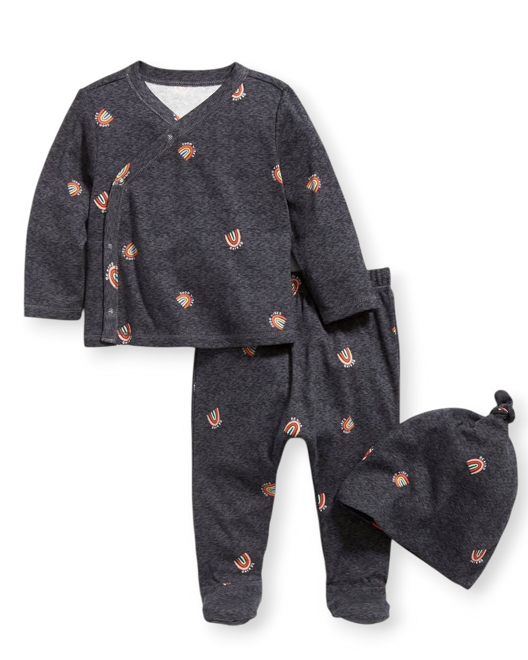 Old Navy conjunto 3 piezas kimono con gorro - Talla 0a3 meses