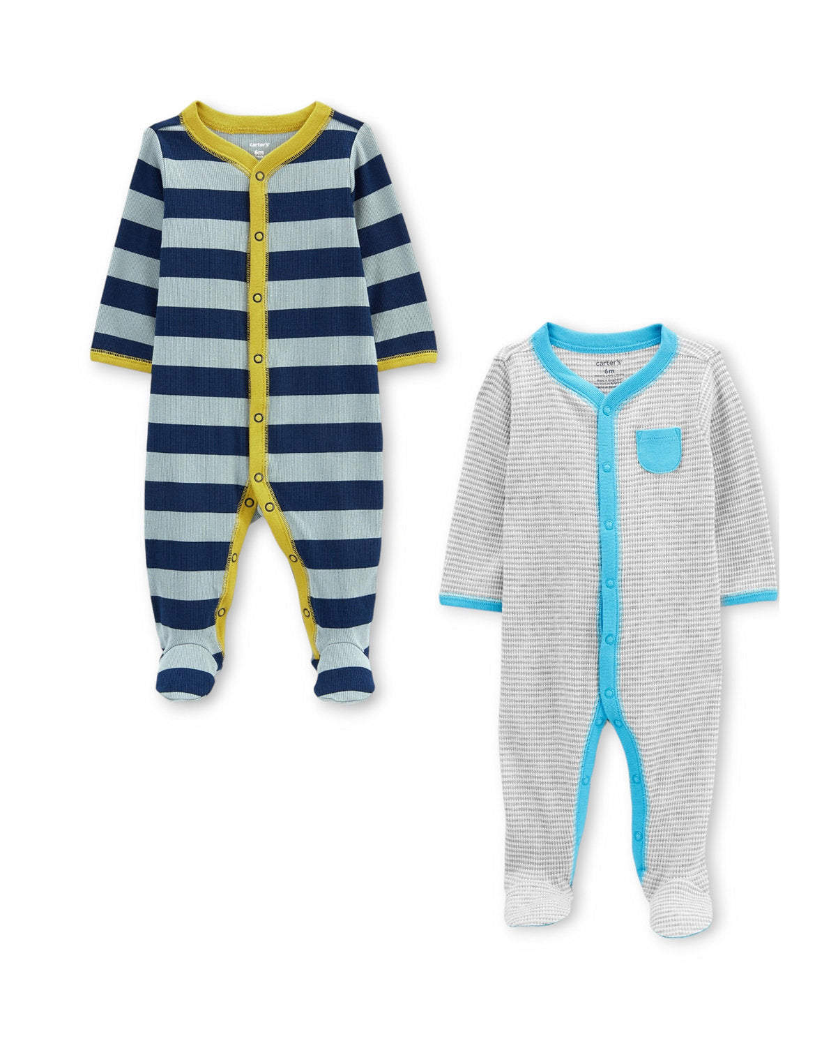 Carter's Set 2 pijamas botones pie cerrado - Talla 6 meses