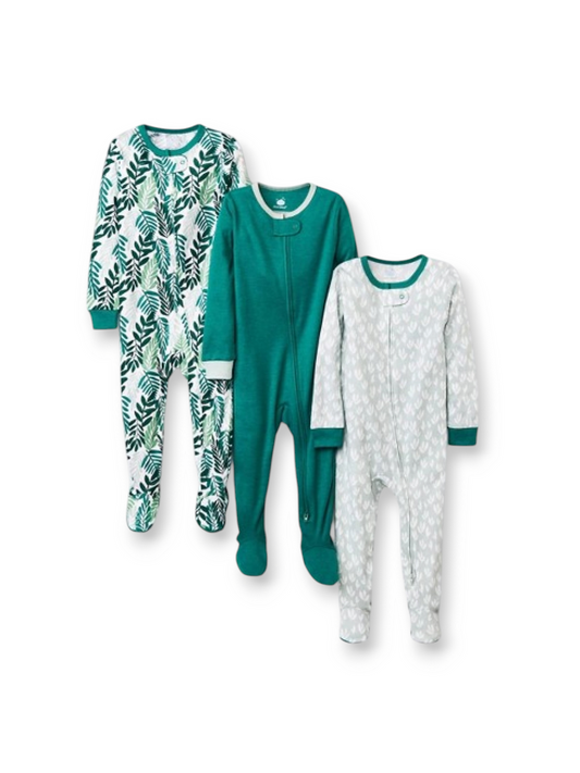 Cloud Island set 3 pijamas pie cerrado zipper - Talla 2 en RN y 1 en 0a3m