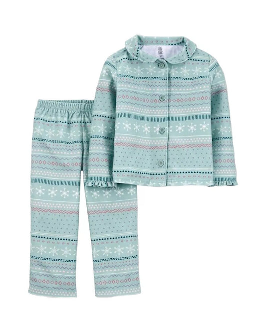 Carters pijama pantalon y camison verde - Talla 3T