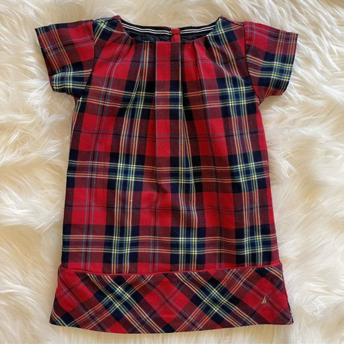 Nautica vestido cuadros rojo con calzón - Talla 24 meses