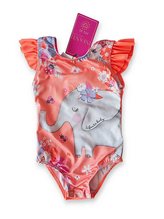 Infanti traje de baño entero elefante - Talla 6-9 meses