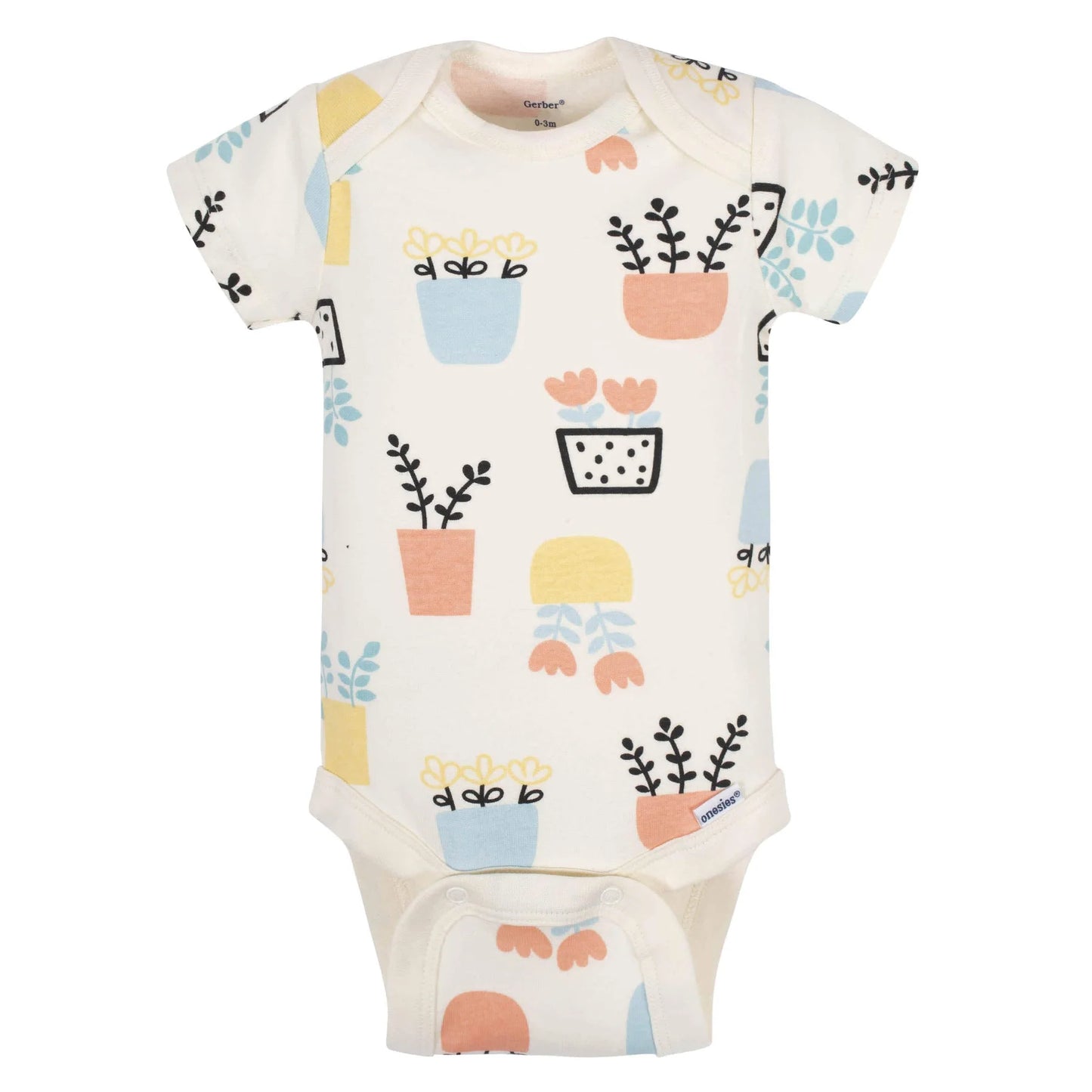 Gerber set 5 mamelucos manga corta flores - Talla 12m