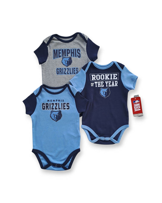 NBA set 3 mamelucos Grizzlies - Talla 6a9 meses