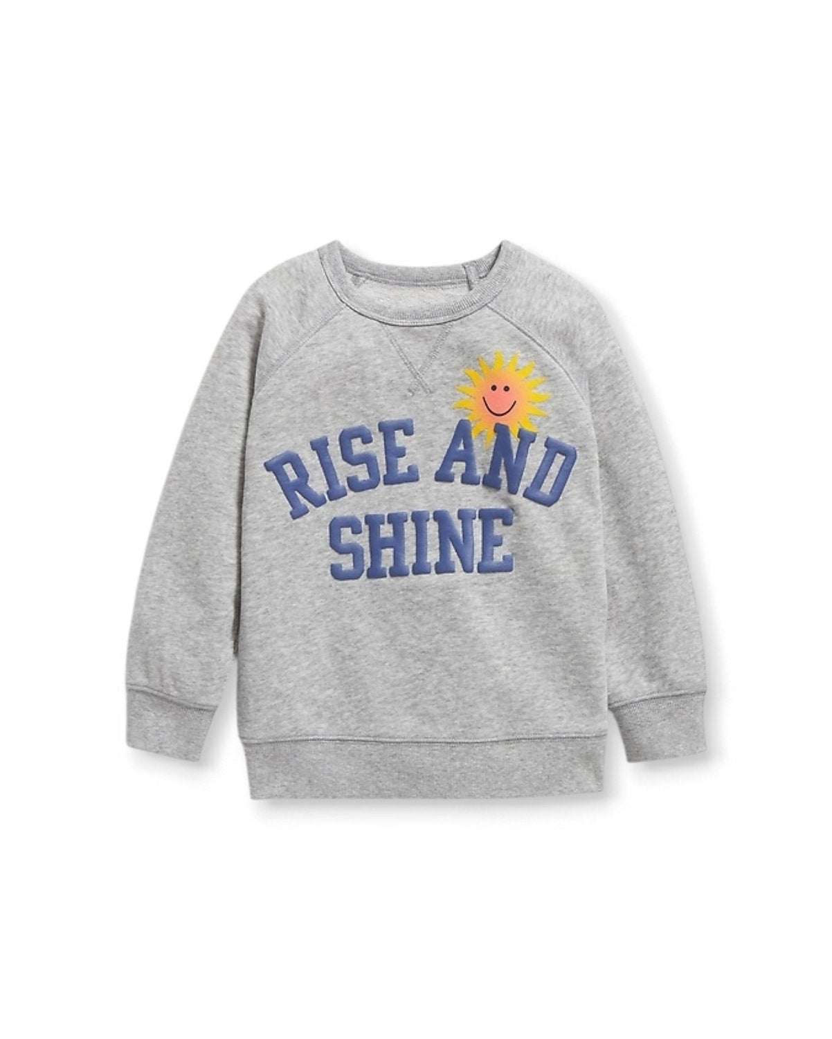 Old Navy sueter manga larga gris rise and shine unisex - Talla 12a18m