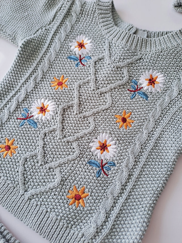 Nicole Miller conjunto verde tejido con gorro - Talla 3a6 meses