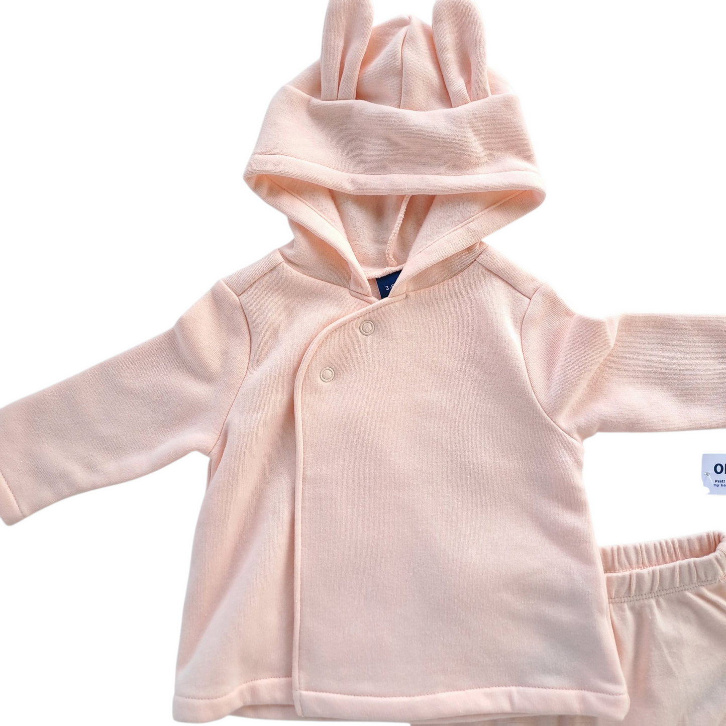 Old Navy conjunto rosa kimono con capucha orejas - Talla 3a6 meses