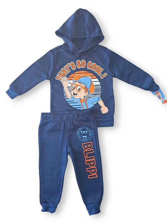Blippi conjunto abrigo y jogger azul - Talla 2T