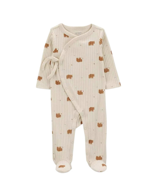 Carters pijama pie cerrado botones cruzado oso - Talla 9 meses