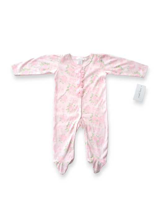 Laura Ashley pijama pie cerrado botones rosa floreada - Talla 0a3m
