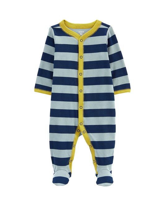 Carter's pijama rayas botones pie cerrado - Talla 3m 6m