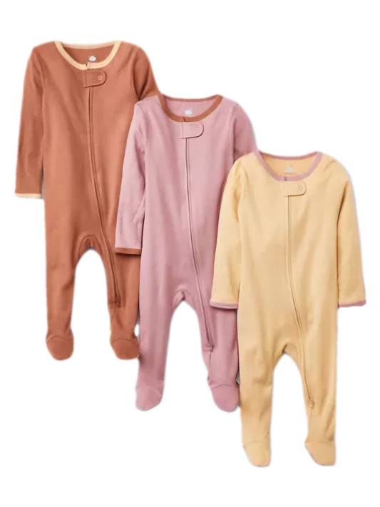 Cloud Island set 3 pijamas doble zipper pie cerrado - Talla 3a6 meses