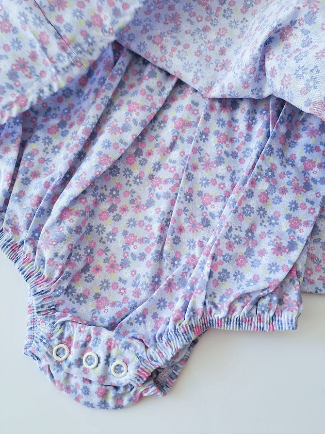 Infanti vestido/bodysuit lila flores - Talla 3a6m