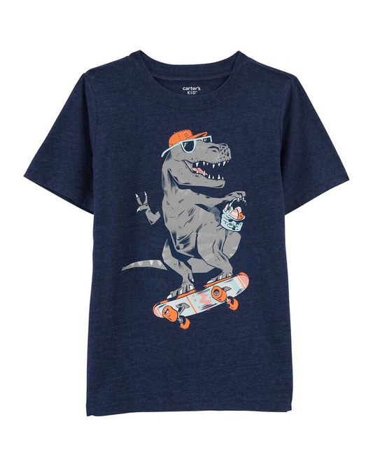 Carters camiseta azul manga corta dinosaurio - Talla 5
