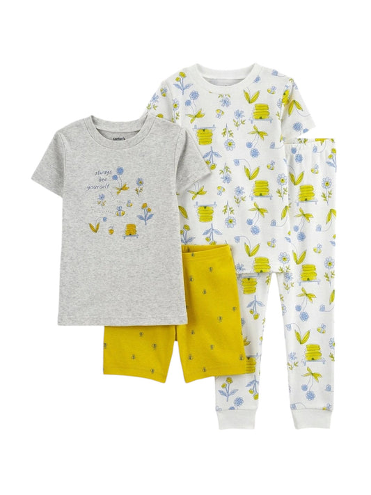 Carter's set 2 pijamas abejas flores - Talla 3T