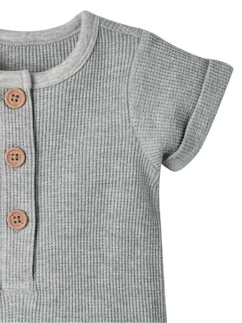 Gerber romper botones manga corta gris unisex - Talla 18 meses