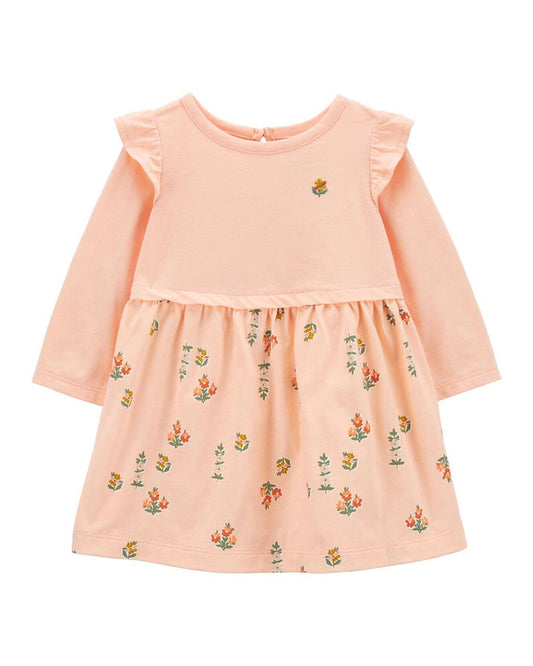 Carters vestido capas rosa flores  - Talla 6m 9m