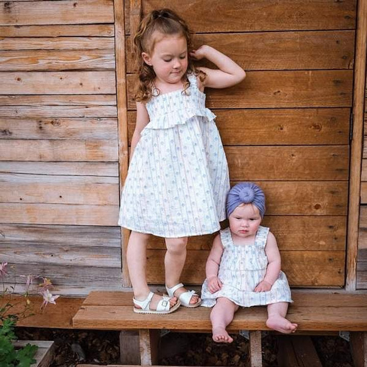 Cat & Jack vestido blanco rayas con calzón - Talla 12m 18m