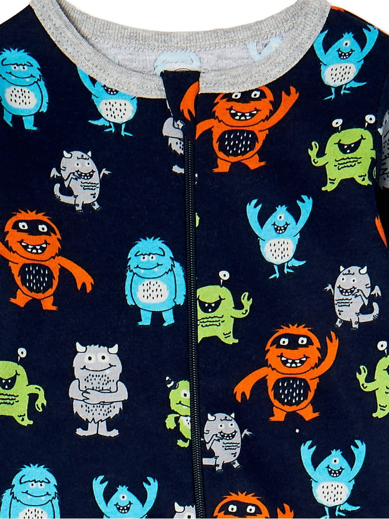 Wonder Nation set 3 pijamas pie cerrado zipper - Talla 3a6 meses