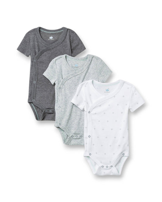 Cloud Island set 3 mamelucos manga corta botones - Talla 12 meses