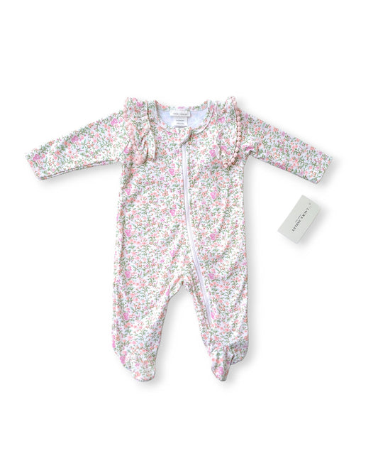 Laura Ashley pijama pie cerrado zipper  floreada - Talla 0a3m