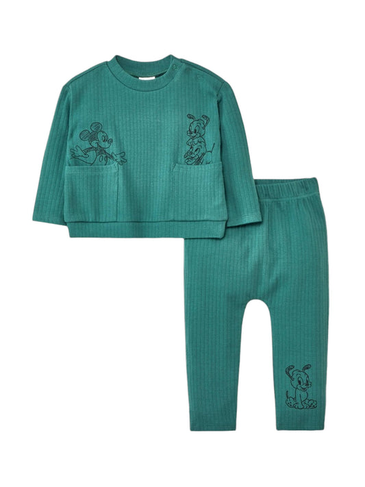 Disney Baby conjunto verde Mickey Mouse - Talla 12 meses