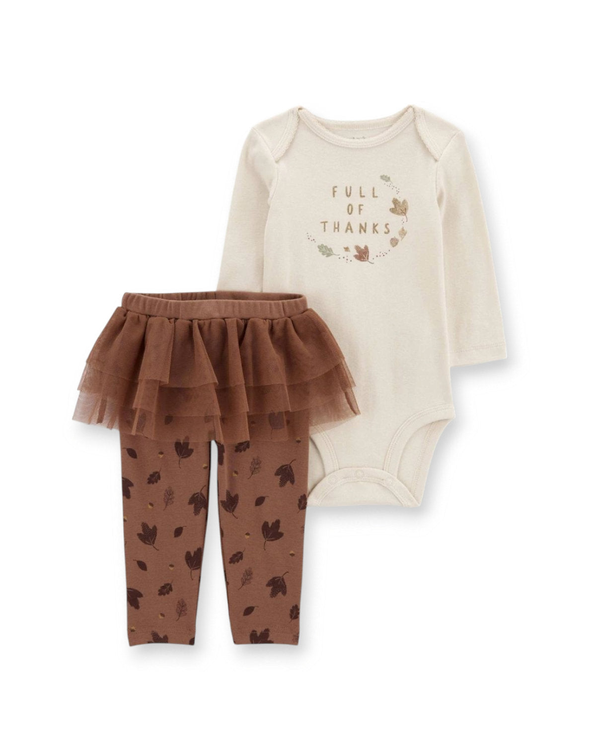 Carter's conjunto 2 piezas legging tutu y mameluco manga larga - Talla 18 meses