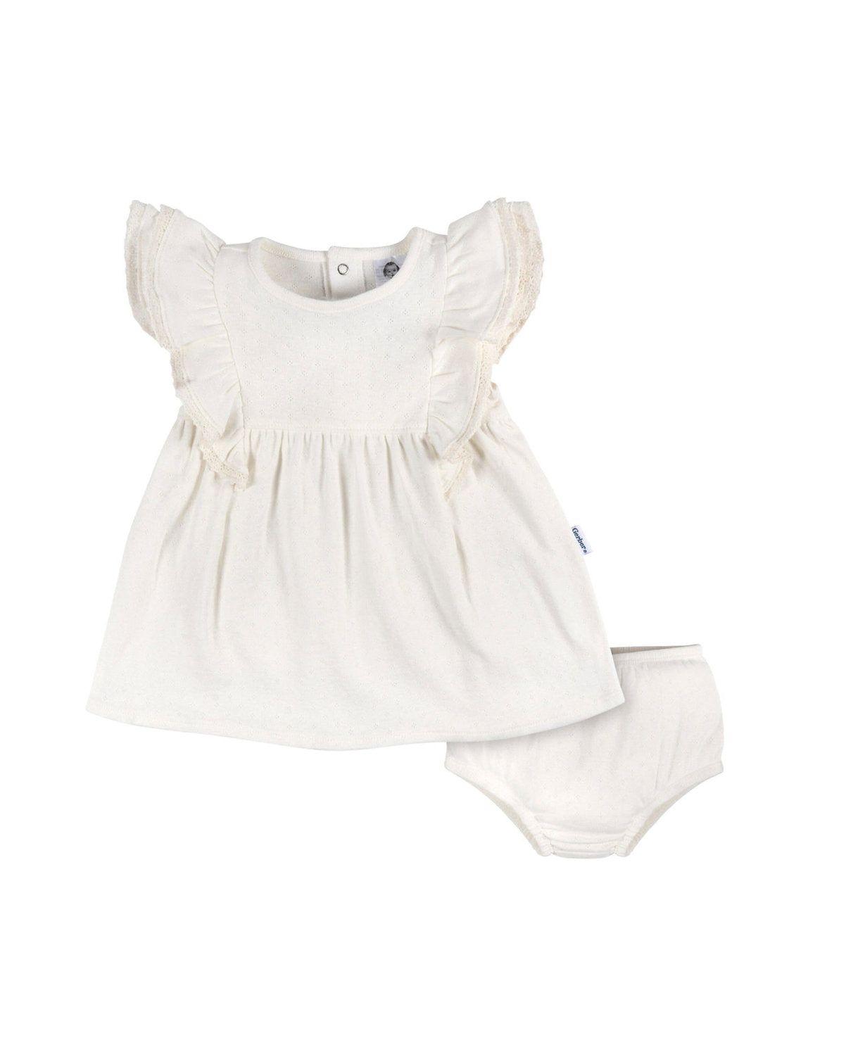 Gerber vestido blanco hueso con calzón - Talla 18 meses